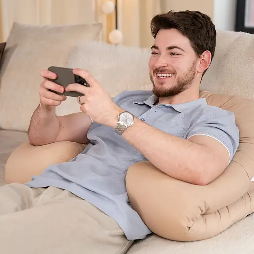 Подушка Sonex Basic Flex для беременных и отдыха П-образная антиаллергенная 135x68x25 коричневая (SO102580) - фото 10