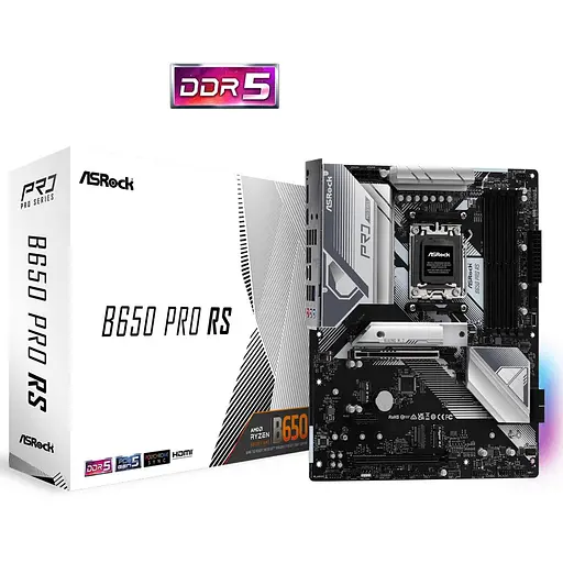 ASRock B650 PRO RS (AM5/B650, 4*DDR5, 3xPCIex16, HDMI/DP, 4xSATA,3xM.2, 2.5GLan, 7.1ch, ATX) - фото 4