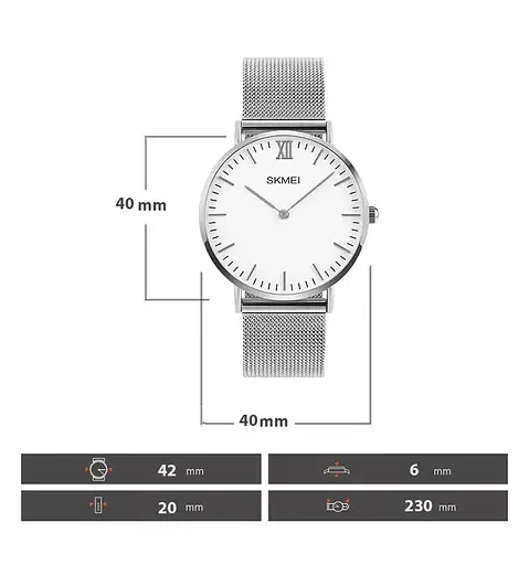 Наручные часы Skmei 1318 серебристые на магнитной застежке - фото 4