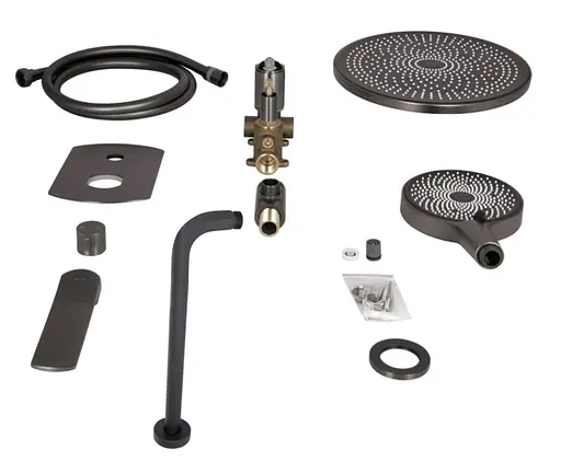 Душевая система универсальная Qtap Slavonice Gunmetal Black PVD скрытого монтажа QTSLA113GMB45899 - фото 8