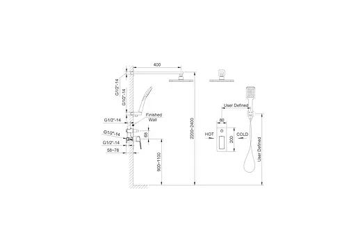 Душова система Imprese Grafiky ZMK041807110, Графіт - фото 2