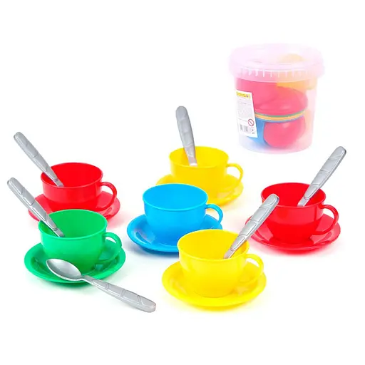 Ігровий набір "Чайний сервіз" ТехноК 0083TXK чашки, тарілки та ложки для 6 осіб - фото 1