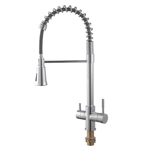 Смеситель для кухни на две воды с гибким изливом Koer KB-72025-01 KR5014 Хром - фото 4