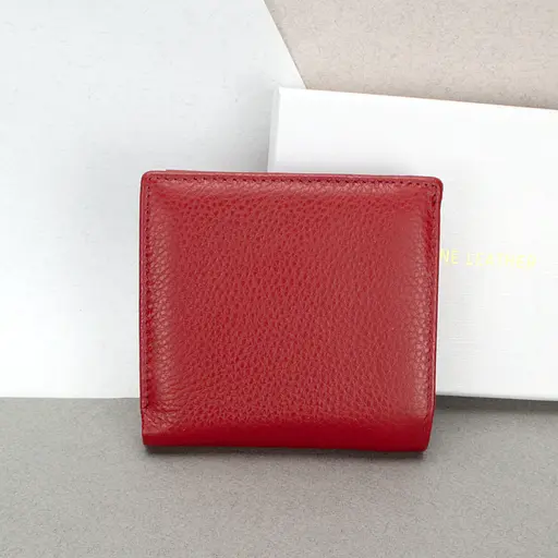 Жіночий шкіряний гаманець Classic 8848A-1 маленький червоний - фото 3
