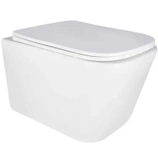 Унитаз подвесной Mixxus Quadro-0303-T3 485x340x365 мм, система смыва Tornado 3.0 MI6702, Белый - фото 1