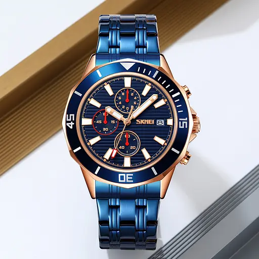 Наручний годинник чоловічий 9335RGBU Rose Gold-Blue Skmei acs0030899 - фото 3