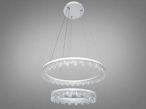 Светодиодная люстра 140Вт черная 2 кольца пульт - фото 1