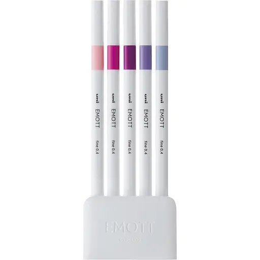 Набор лайнеров Uni Emott Fine Line Floral Color 0.4 мм 5 цветов (PEM-SY/5C.07FC) - фото 2