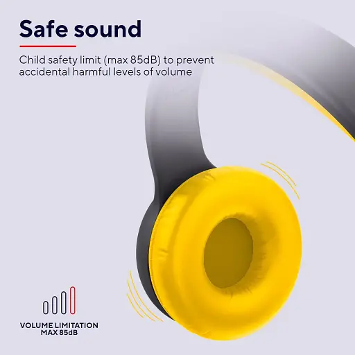 Наушники Trust On-ear Nouna Kids Wireless Mic черные - фото 3