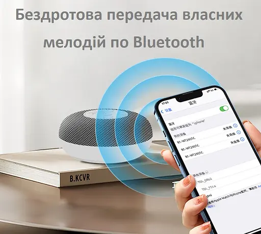 Генератор білого шуму нічник Tuodi з 39 заспокійливими та маскувальними звуками. Портативна колонка для сну з акумулятором та Bluetooth (1184-02) - фото 4