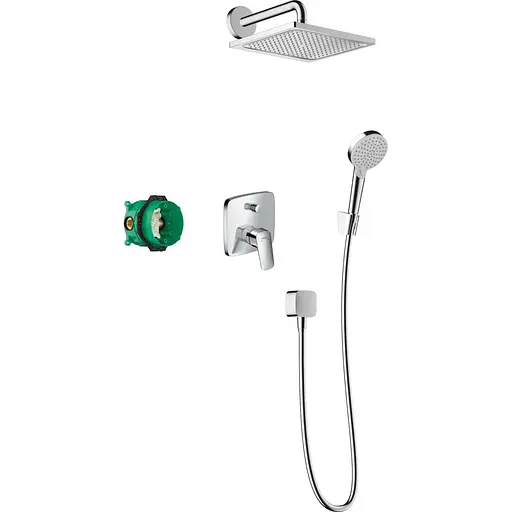 Душова система прихованого монтажу Hansgrohe Crometta E 240 1jet Logis Chrome 27957000, Хром - фото 1