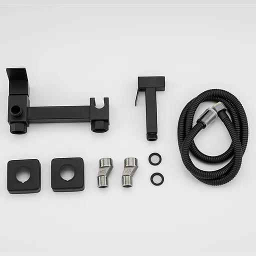 Змішувач для гігієнічного душу зовнішнього монтажу 35 чорний сатин Frap 1/10 F7504-6, Чорний матовий - фото 3