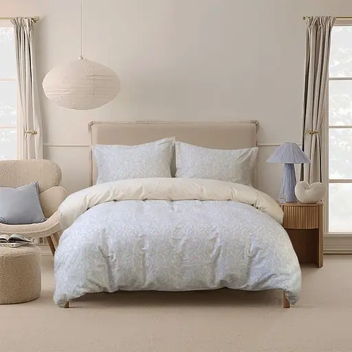 Постельное белье Lotus Home Stasy сатин евро голубое/песочное (svt-2000022346511) - фото 2