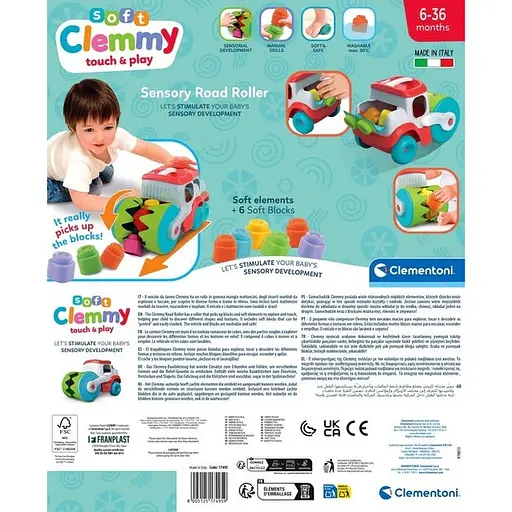 Игрушка-машинка с конструктором Clementoni Soft Clemmy Строительный каток (17495) - фото 6
