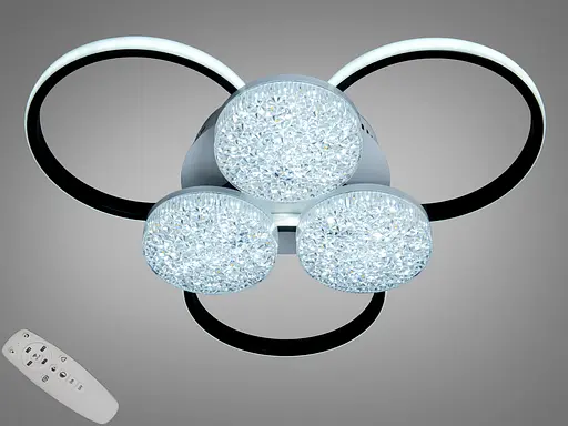 Потолочная люстра Diasha 79 Вт 3+3 черная белая пульт - фото 1