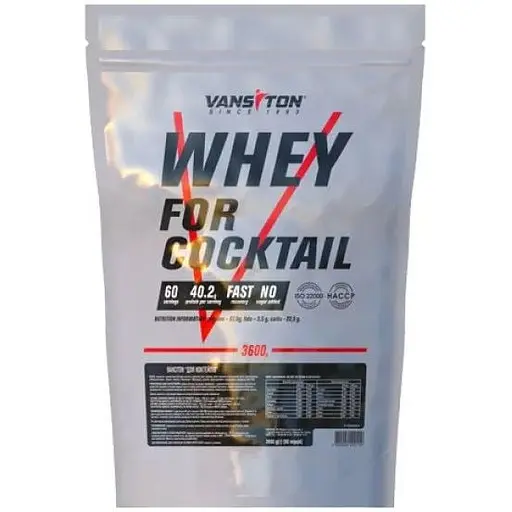 Протеин Vansiton Whey For Cocktail, 3.6 кг - Клубника