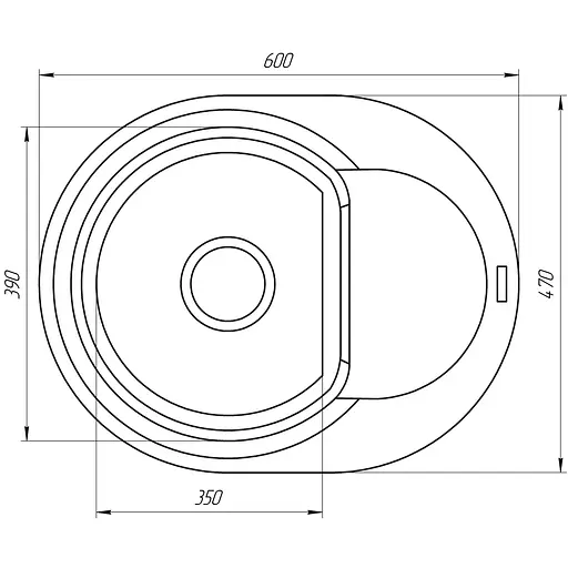 Гранитная мойка Globus Lux Moraine белый 600x470 мм А0007, Белый - фото 6