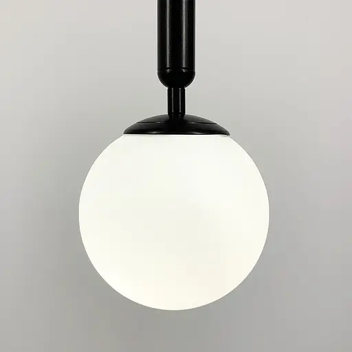 Підвісний чорний світильник Miira Large з білим матовим плафоном | Арт. A 201/1 BK H145 | Line F - фото 7