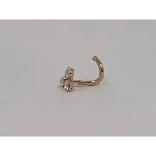 Золотая серьга-пирсинг Favoritum в нос с фианитом. 311143 - фото 3