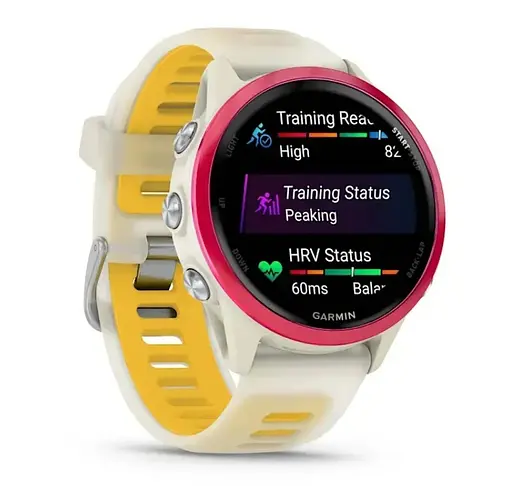 Смарт-годинник Garmin Forerunner 570 42mm Raspberry with Mango/Translucent Bone with Silver Buckle (010-02970-42) - фото 3