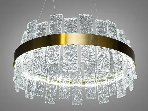 Інноваційна кришталева світлодіодна люстра в спальню, 55 ват, бронза - фото 3