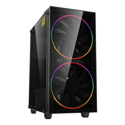 Корпус GameMax Black Hole, без БП, Midi Tower, ATX/Micro ATX/Mini ITX, USB 3.0, USB 2.0, 2x200 мм LED, 421x210x460 мм, 0.5 мм, 5.9кг