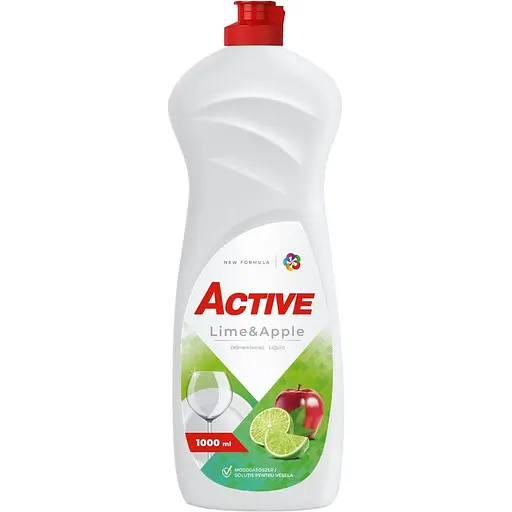 Гель для миття посуду Active лайм та яблуко 1 л