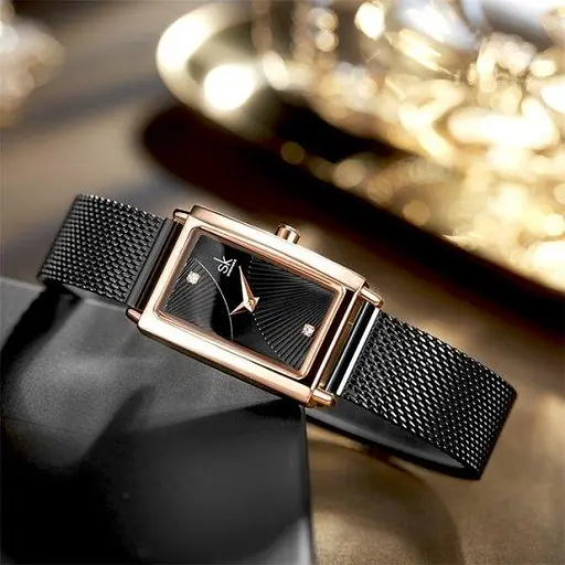 Жіночий наручний годинник Shengke Victoria (Чорний) - фото 10