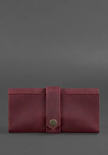 Кожаное женское портмоне 3.0 бордовое Crazy Horse - фото 2