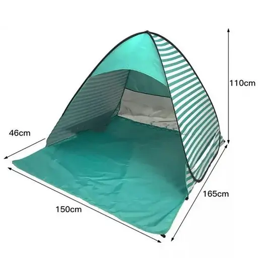 Намет пляжний Stripe зелений 150х165х110 автоматичний пляжний - фото 2