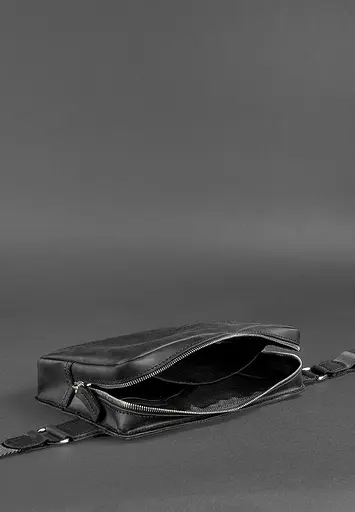 Шкіряна поясна сумка Dropbag Maxi чорна Crazy Horse - фото 7