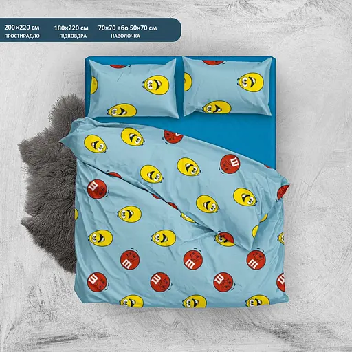 Комплект постільної білизни OldBro M&M, бязь Arabeska, двуспальний  Євро 240×220 см - фото 2