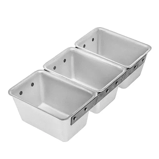 Форма потрійна хлібна для випічки бородинського хліба 11Д алюміній (17.5x12x9 см), Хлібпром Сірий 84295 - фото 4