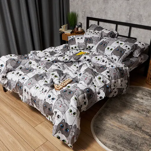 Комплект постільної білизни Moon&Star Бязь Gold Люкс Furry Friends King Size 220x240 наволочки 2х50х70 - фото 6