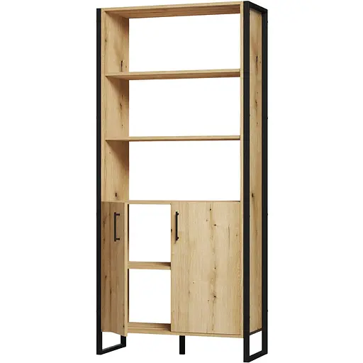 Шафа лофт ОП-653 Orange-Line 860х400х1900 Чорний/Дуб Евок прибережний