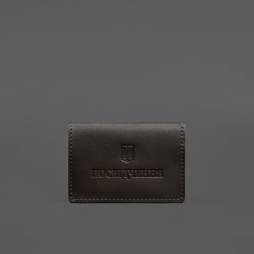 Кожаная обложка для пенсионного удостоверения темно-коричневая - фото 6