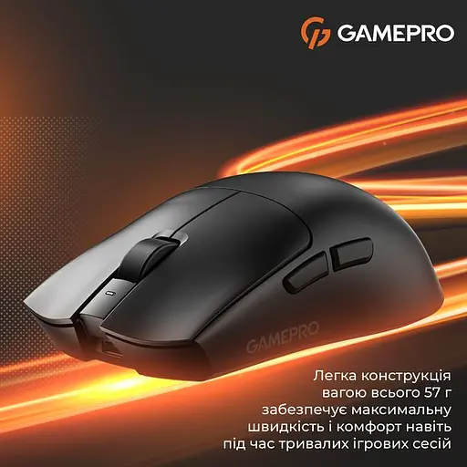 Мышь GamePro Genesis Wizard Wireless/Bluetooth/USB PixArt PAW3311 Sensor Black (GM160B) - фото 13