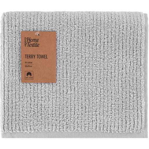 Рушник махровий Ardesto Air 50х90 см 100% бавовна сірий (ART2150SG)  - фото 1