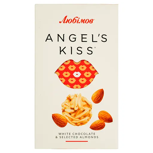 Цукерки шоколадні Любімов Angel's kiss білі з мигдалем, рисовими кульками та кокосовою стружкою 100 г - фото 2