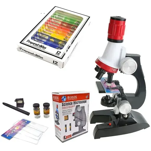 Набір Chanseon 1412 дитячий мікроскоп для школяра 1200х + біологічні зразки  - фото 4
