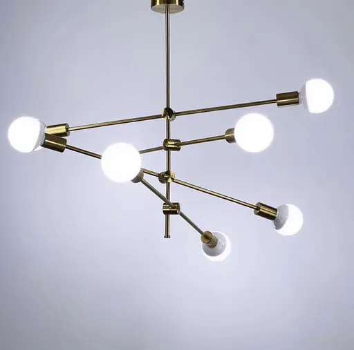 Світильник без плафонів на 8 патронів з цоколем Е27 в корпусі латунь Line.F MD 2011/8 - фото 3