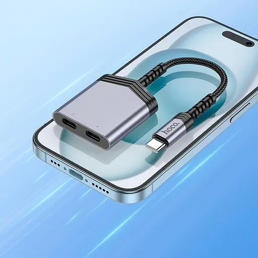 Переходник Hoco Type-C to dual Type-C digital audio converter LS40 27W DAC - фото 2