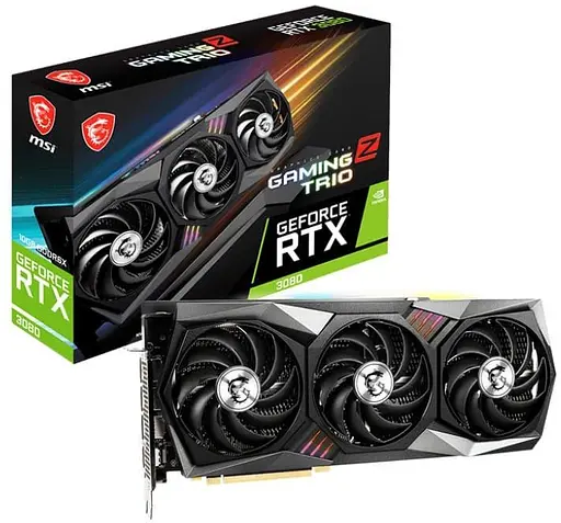 Видеокарта MSI RTX 3080 10Gb Gaming Z Trio (RTX 3080 GAMING Z TRIO 10G) (GDDR6X, 320 bit, PCI-E v4.0 x16) Б/у - фото 7