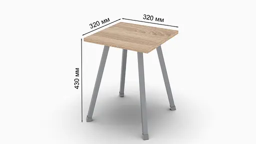 Табурет Ferrum-decor 430x320x320 Серый металл ДСП Дуб Сонома 16 мм (FRD-104646) - фото 2