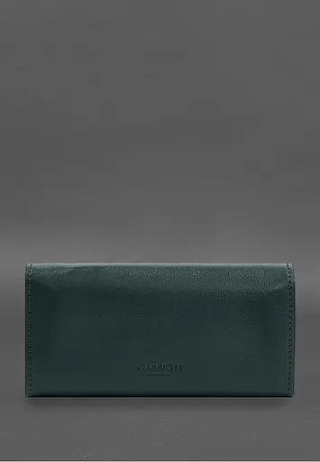 Кожаный клатч (портмоне) на кнопке 5.0 Зеленый краст - фото 8