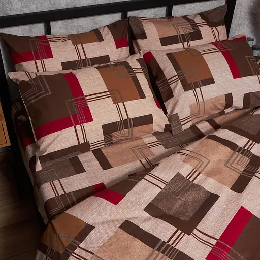 Комплект постільної білизни Moon&Star Бязь Gold Люкс Retro Geometry Сімейний 143х210х2 наволочки 2х40х60 - фото 6