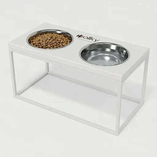 Hollky Base L — миски на підставці для середніх і великих собак (2 × 0,95 л, висота 20 см)