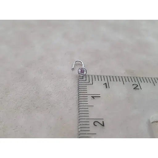 Золотая серьга-пирсинг Столичная Ювелирная Фабрика в нос с фианитом. 360020Б - фото 4