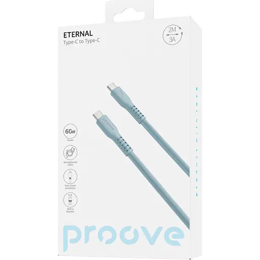 Кабель Proove Eternal USB-C to USB-C 60W 2m Light Blue (CCET60002228) [131030] - фото 2