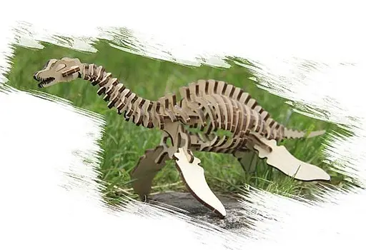 Дерев'яний конструктор Плезіозавр 51 деталь - фото 2